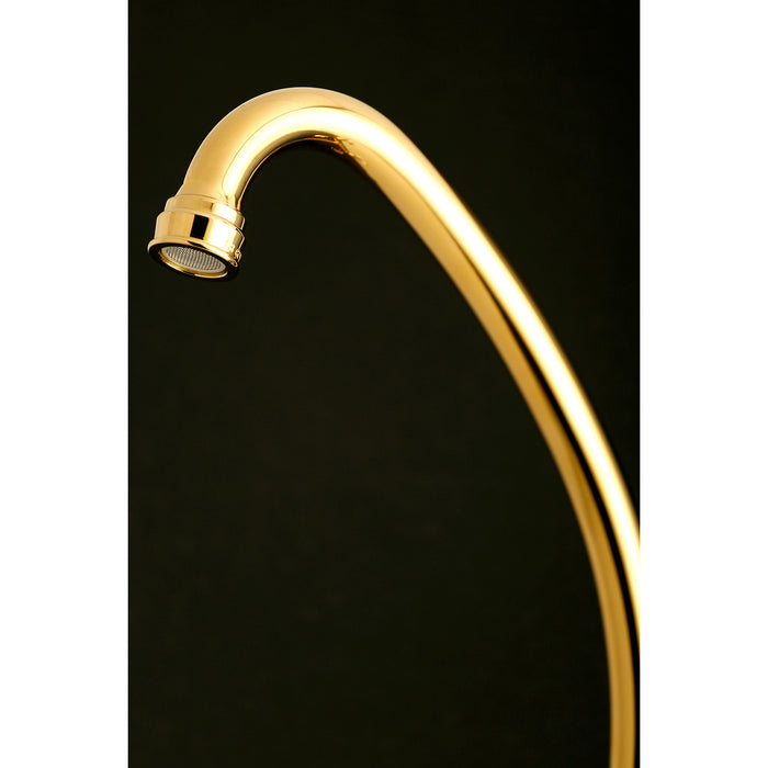 Kingston KS514PB Two-Handle 2-Hole Wall Mount Kitchen Faucet, Polished Brass