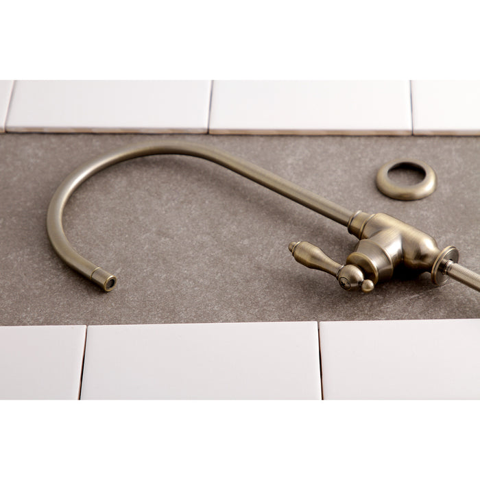 Tudor KS5193TAL Single-Handle 1-Hole Deck Mount Water Filtration Faucet, Antique Brass