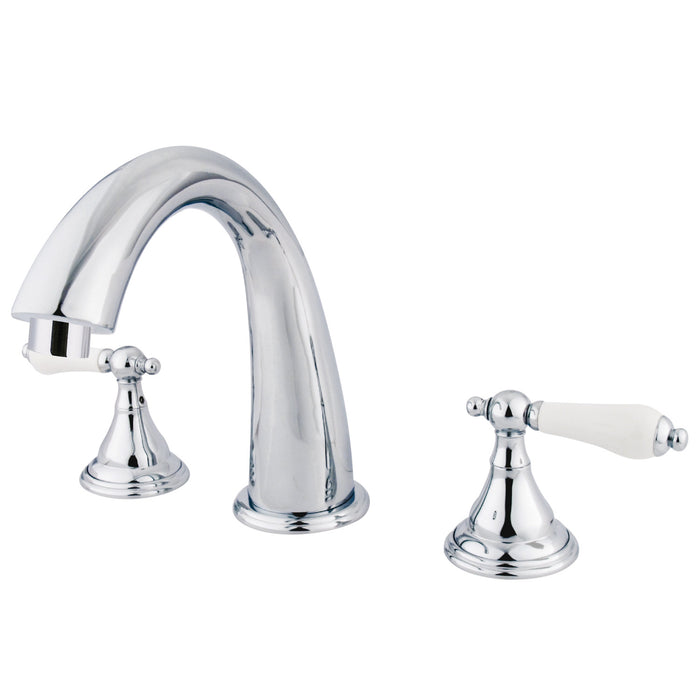 Kingston Tulare KS5361PL - Vintage Two-Handle 3-Hole Deck Mount Roman Tub Faucet, Polished Chrome