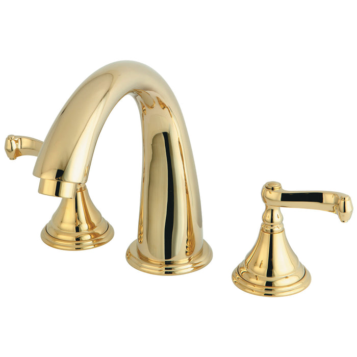 Kingston Tulare KS5362FL - Royale Two-Handle 3-Hole Deck Mount Roman Tub Faucet, Polished Brass