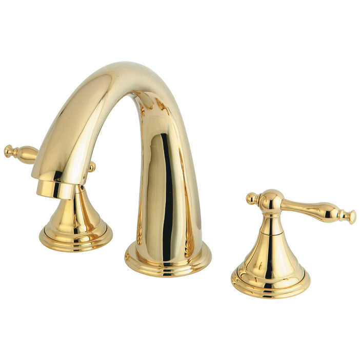 Kingston Tulare KS5362NL - Royale Two-Handle 3-Hole Deck Mount Roman Tub Faucet, Polished Brass
