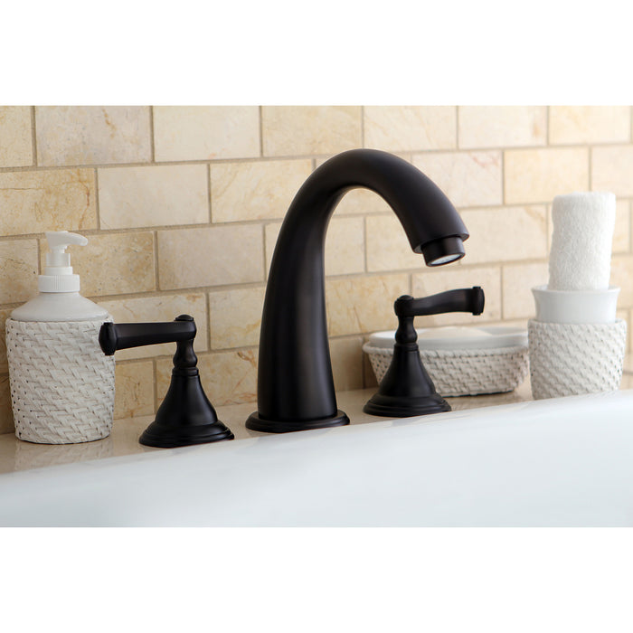 Kingston Tulare KS5365FL - Royale Two-Handle 3-Hole Deck Mount Roman Tub Faucet, Oil Rubbed Bronze