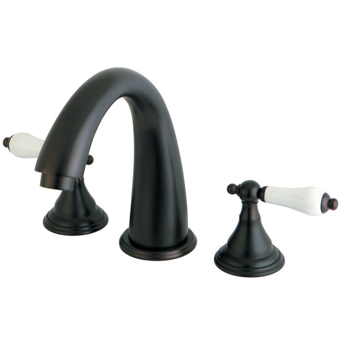Kingston Tulare KS5365PL - Vintage Two-Handle 3-Hole Deck Mount Roman Tub Faucet, Oil Rubbed Bronze
