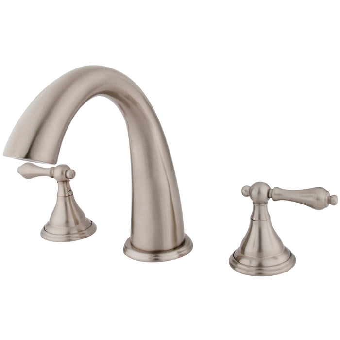 Kingston Tulare KS5368AL - Vintage Two-Handle 3-Hole Deck Mount Roman Tub Faucet, Brushed Nickel