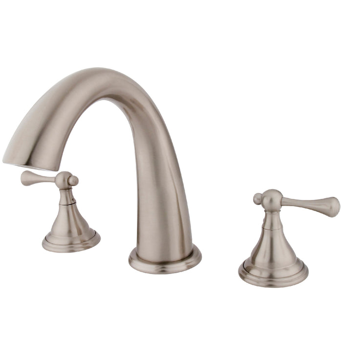 Kingston Tulare KS5368BL - Vintage Two-Handle 3-Hole Deck Mount Roman Tub Faucet, Brushed Nickel