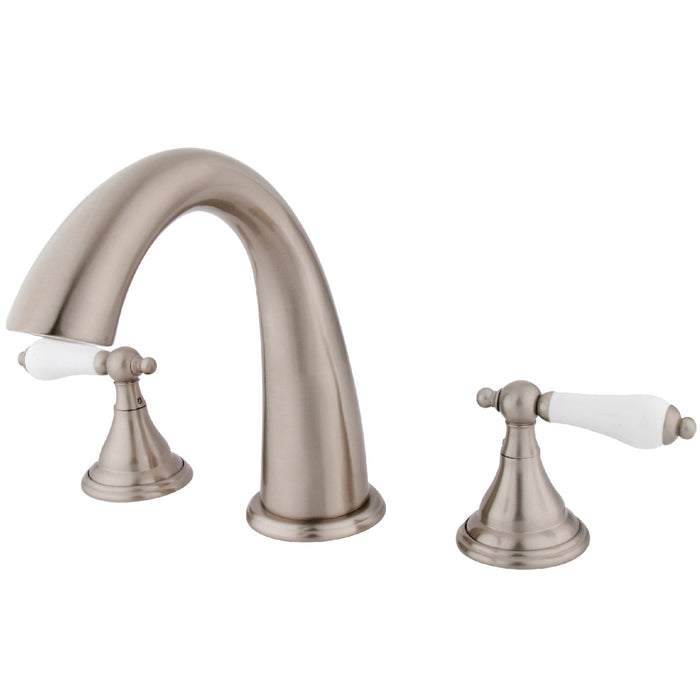 Kingston Tulare KS5368PL - Vintage Two-Handle 3-Hole Deck Mount Roman Tub Faucet, Brushed Nickel