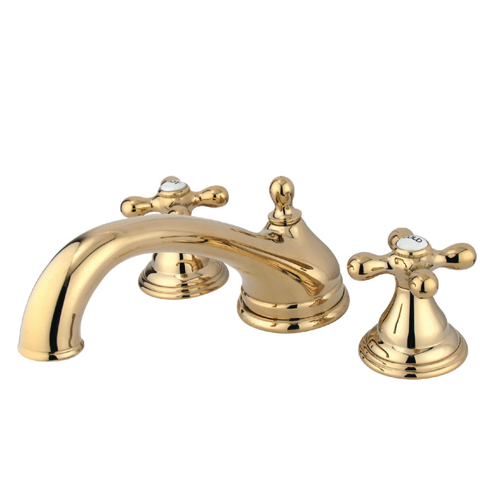 Kingston Heirloom KS5532AX - Vintage Two-Handle 3-Hole Deck Mount Roman Tub Faucet, Polished Brass