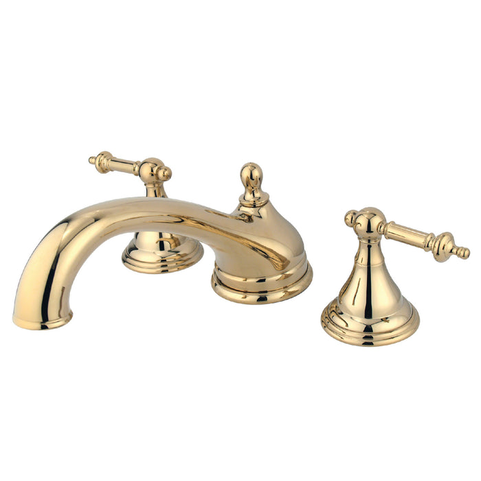 Kingston Tulare KS5532TL - Vintage Two-Handle 3-Hole Deck Mount Roman Tub Faucet, Polished Brass