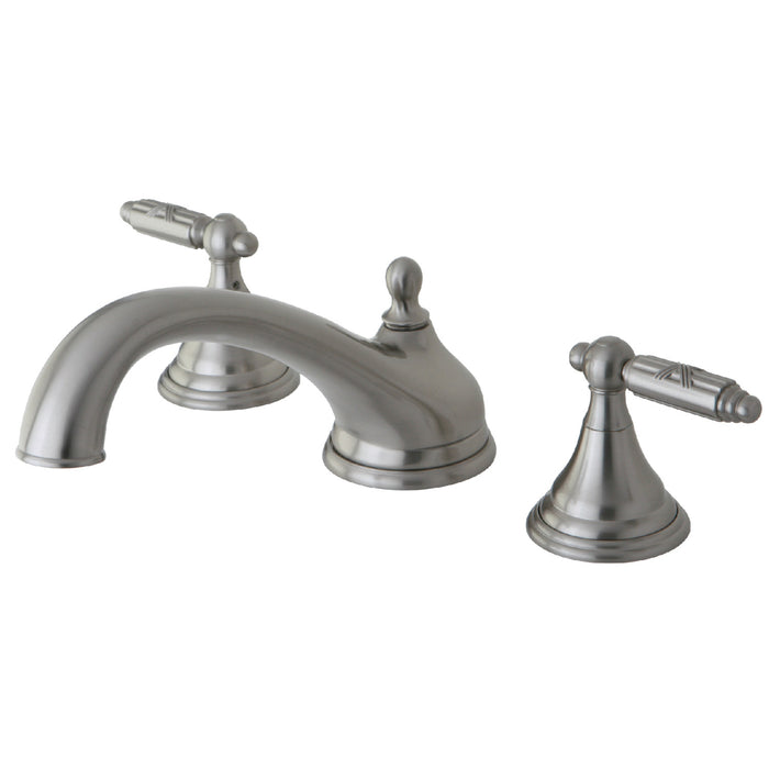 Kingston Tulare KS5538GL - Georgian Two-Handle 3-Hole Deck Mount Roman Tub Faucet, Brushed Nickel