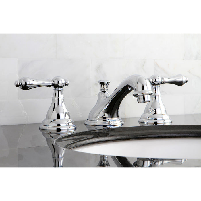 KS5561AL Two-Handle 3-Hole Deck Mount Widespread Bathroom Faucet with Brass Pop-Up, Polished Chrome