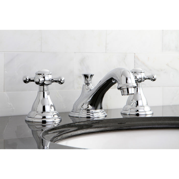 Royale KS5561BX Two-Handle 3-Hole Deck Mount Widespread Bathroom Faucet with Brass Pop-Up, Polished Chrome