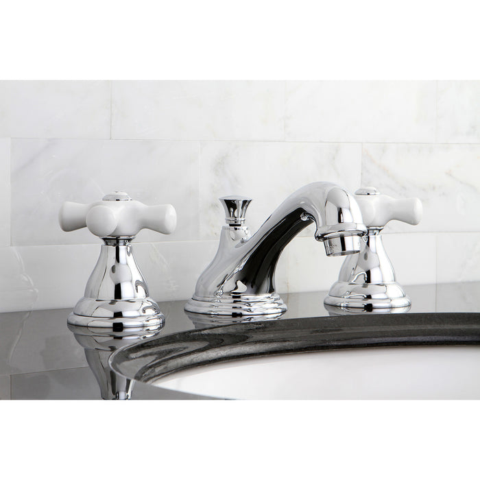 Royale KS5561PX Two-Handle 3-Hole Deck Mount Widespread Bathroom Faucet with Brass Pop-Up, Polished Chrome