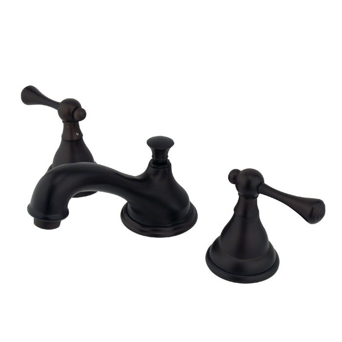 KS5565BL Two-Handle 3-Hole Deck Mount Widespread Bathroom Faucet with Brass Pop-Up, Oil Rubbed Bronze