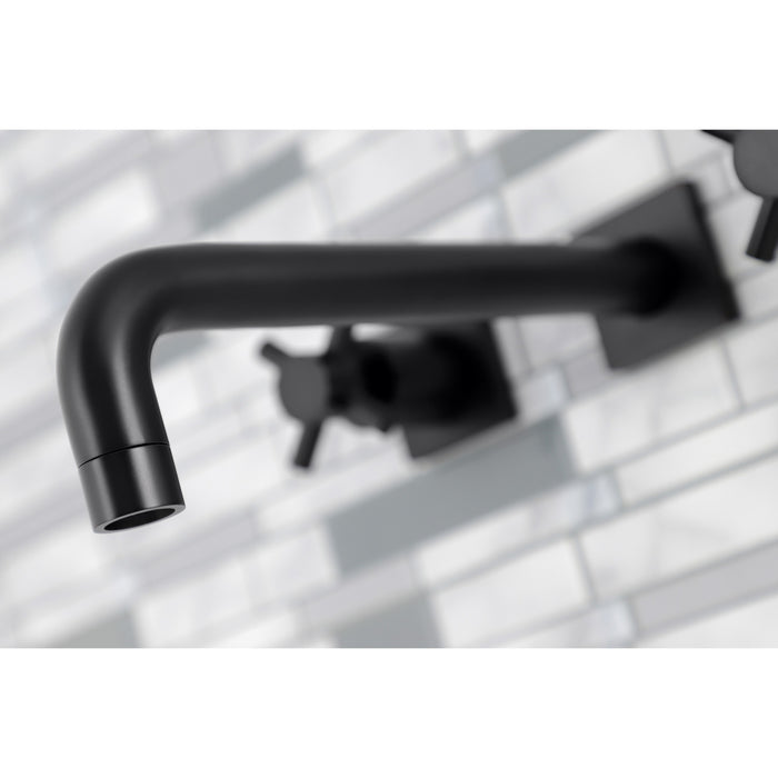 Concord KS6020DX Two-Handle 3-Hole Wall Mount Roman Tub Faucet, Matte Black