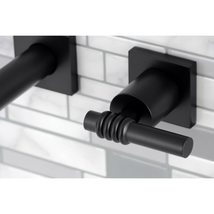 Kingston Sona KS6020ML - Milano Two-Handle 3-Hole Wall Mount Roman Tub Faucet, Matte Black
