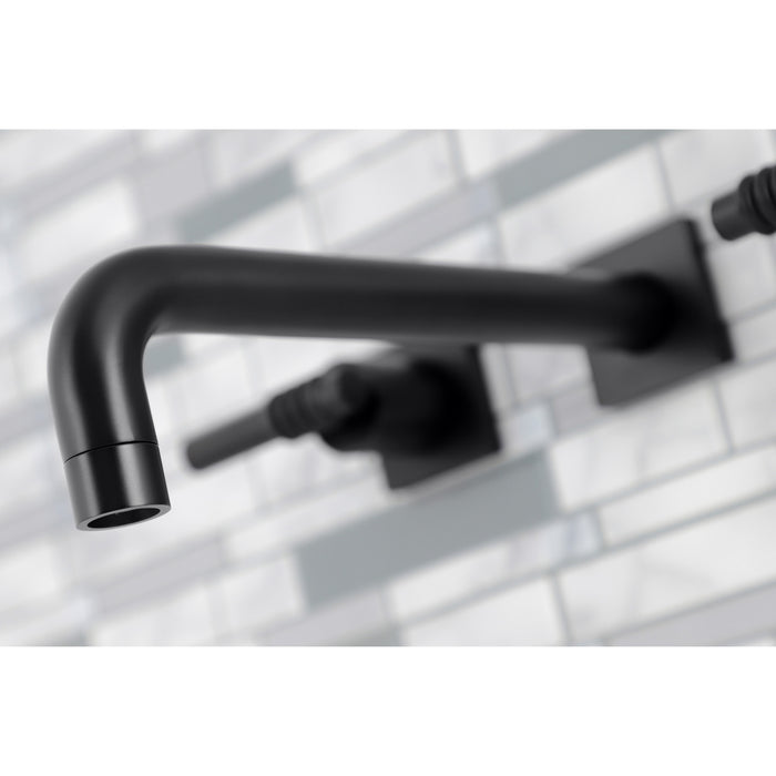 Kingston Sona KS6020ML - Milano Two-Handle 3-Hole Wall Mount Roman Tub Faucet, Matte Black