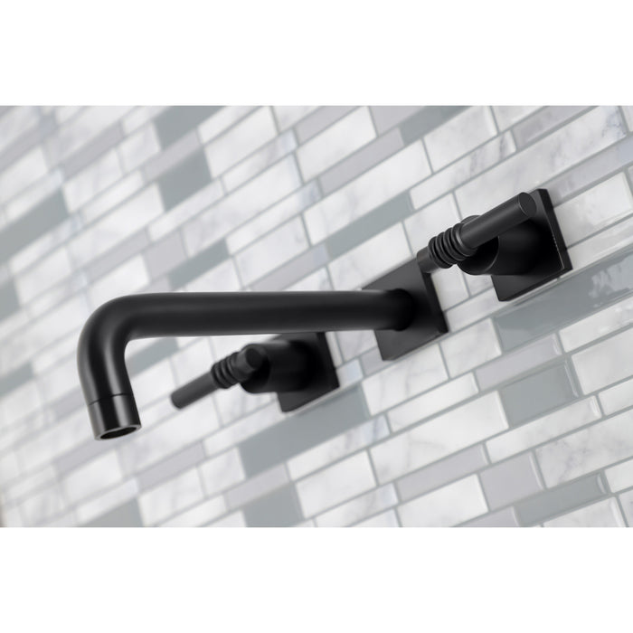 Kingston Sona KS6020ML - Milano Two-Handle 3-Hole Wall Mount Roman Tub Faucet, Matte Black