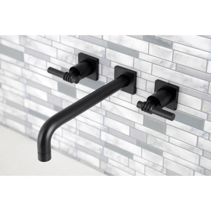 Kingston Sona KS6020ML - Milano Two-Handle 3-Hole Wall Mount Roman Tub Faucet, Matte Black