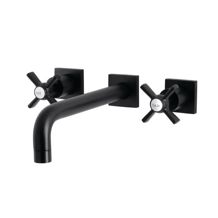 Kingston Tulare KS6020ZX - Millennium Two-Handle 3-Hole Wall Mount Roman Tub Faucet, Matte Black