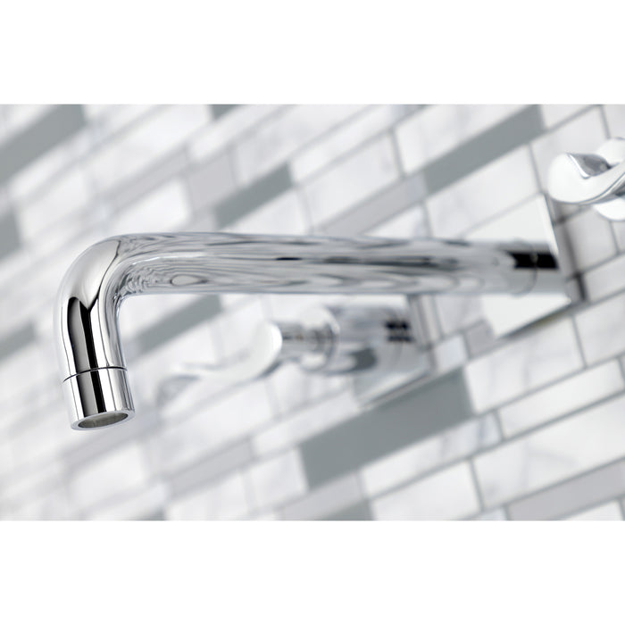 Kingston Tulare KS6021DFL - NuWave Two-Handle 3-Hole Wall Mount Roman Tub Faucet, Polished Chrome