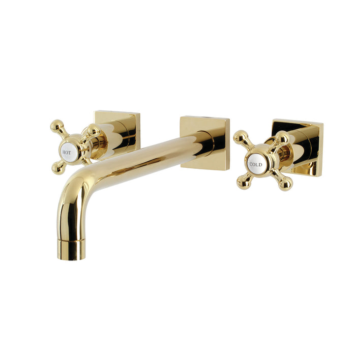 Kingston Tulare KS6022BX - Metropolitan Two-Handle 3-Hole Wall Mount Roman Tub Faucet, Polished Brass