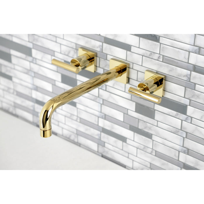 Manhattan KS6022CML Two-Handle 3-Hole Wall Mount Roman Tub Faucet, Polished Brass
