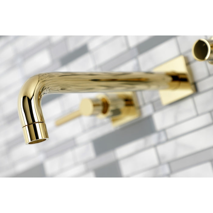 Concord KS6022DL Two-Handle 3-Hole Wall Mount Roman Tub Faucet, Polished Brass