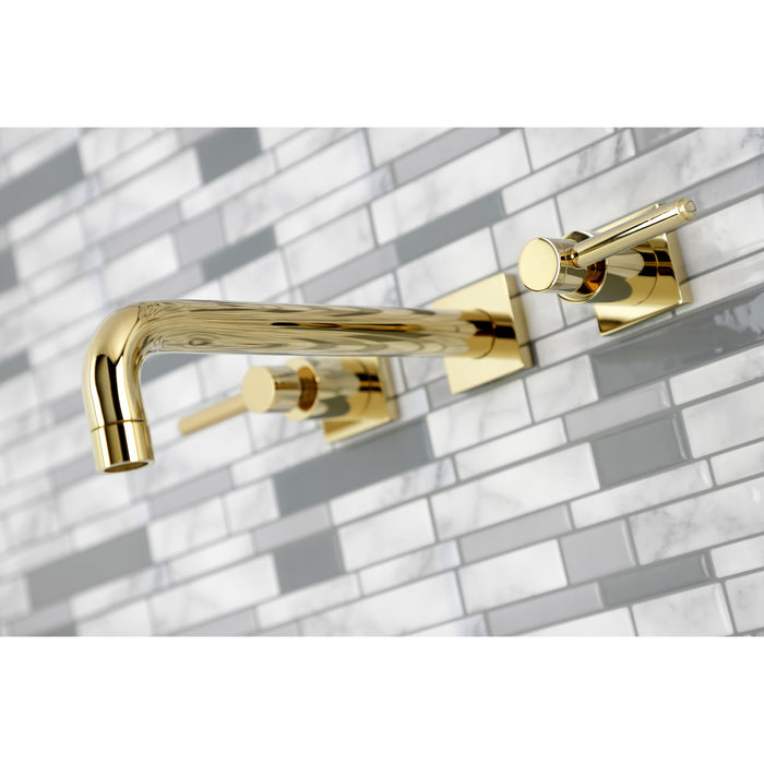 Concord KS6022DL Two-Handle 3-Hole Wall Mount Roman Tub Faucet, Polished Brass