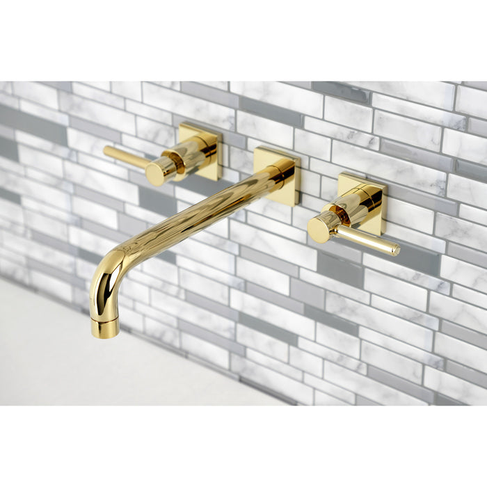 Kingston Sona KS6022DL - Concord Two-Handle 3-Hole Wall Mount Roman Tub Faucet, Polished Brass