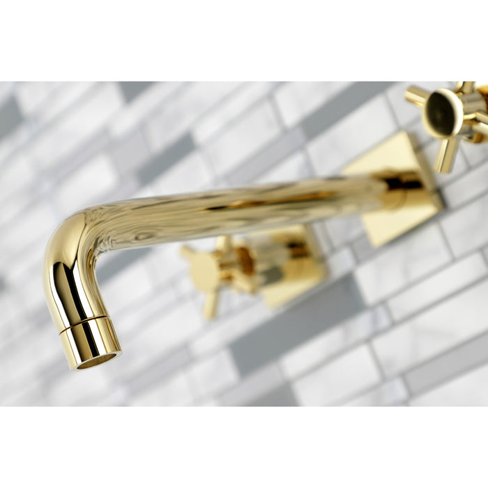 Kingston Sona KS6022DX - Concord Two-Handle 3-Hole Wall Mount Roman Tub Faucet, Polished Brass