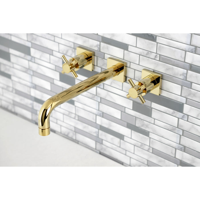 Kingston Sona KS6022DX - Concord Two-Handle 3-Hole Wall Mount Roman Tub Faucet, Polished Brass