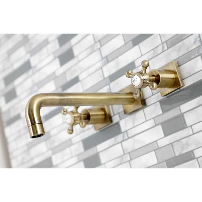 Metropolitan KS6023BX Two-Handle 3-Hole Wall Mount Roman Tub Faucet, Antique Brass