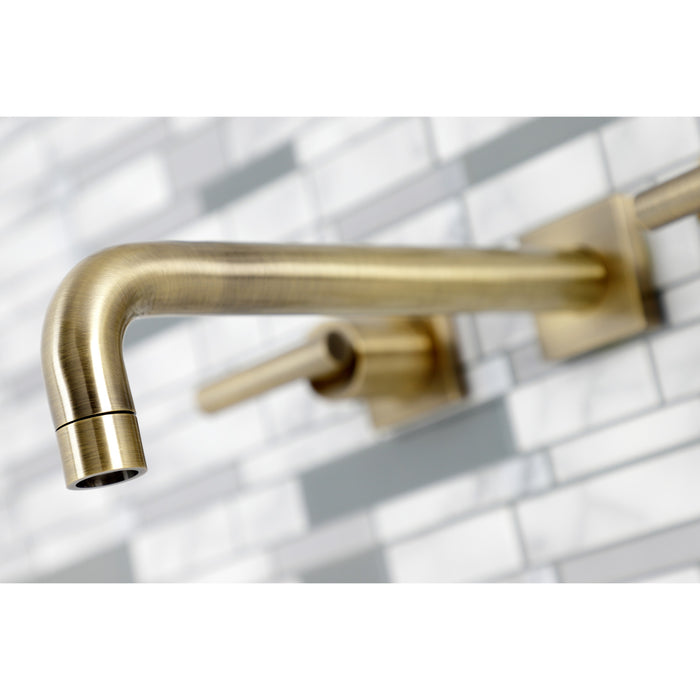 Kingston Sona KS6023CML - Manhattan Two-Handle 3-Hole Wall Mount Roman Tub Faucet, Antique Brass