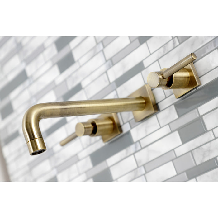 Concord KS6023DL Two-Handle 3-Hole Wall Mount Roman Tub Faucet, Antique Brass