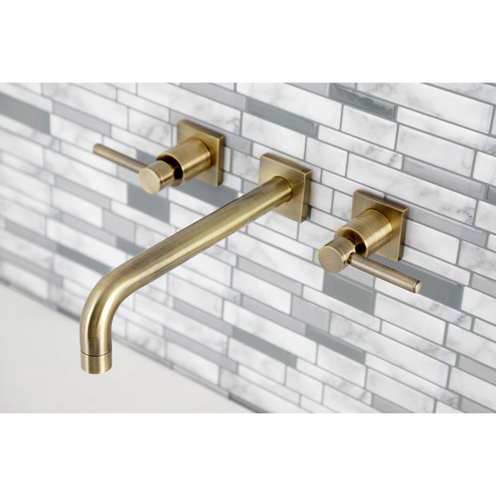 Kingston Sona KS6023DL - Concord Two-Handle 3-Hole Wall Mount Roman Tub Faucet, Antique Brass