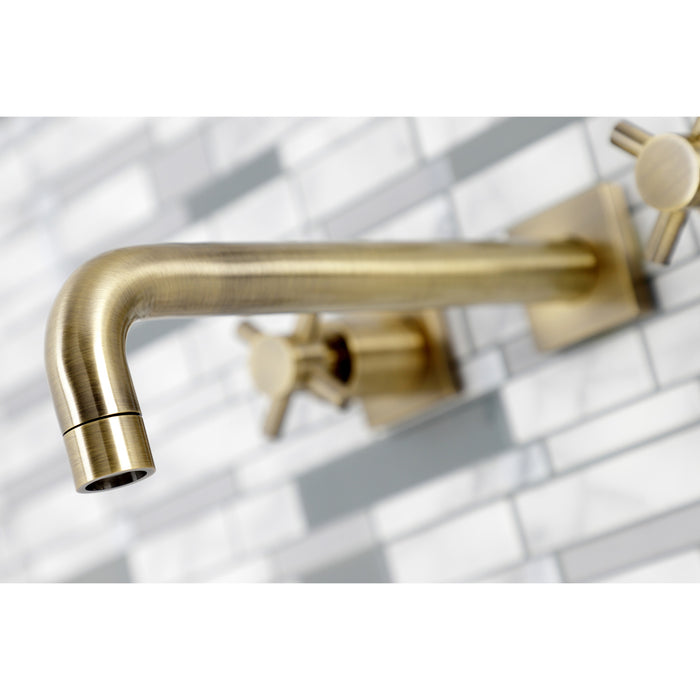 Concord KS6023DX Two-Handle 3-Hole Wall Mount Roman Tub Faucet, Antique Brass