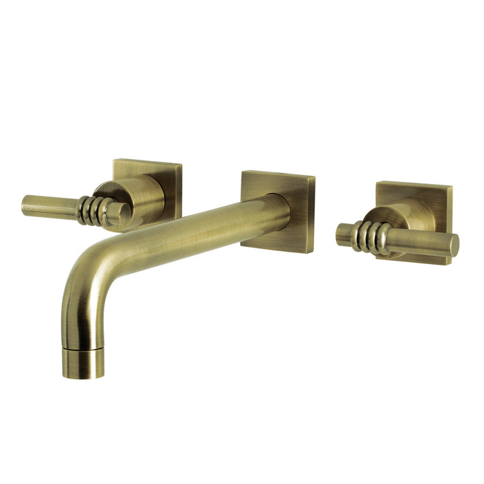 Kingston Sona KS6023ML - Milano Two-Handle 3-Hole Wall Mount Roman Tub Faucet, Antique Brass