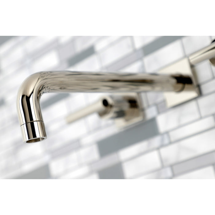 Kingston Sona KS6026CML - Manhattan Two-Handle 3-Hole Wall Mount Roman Tub Faucet, Polished Nickel