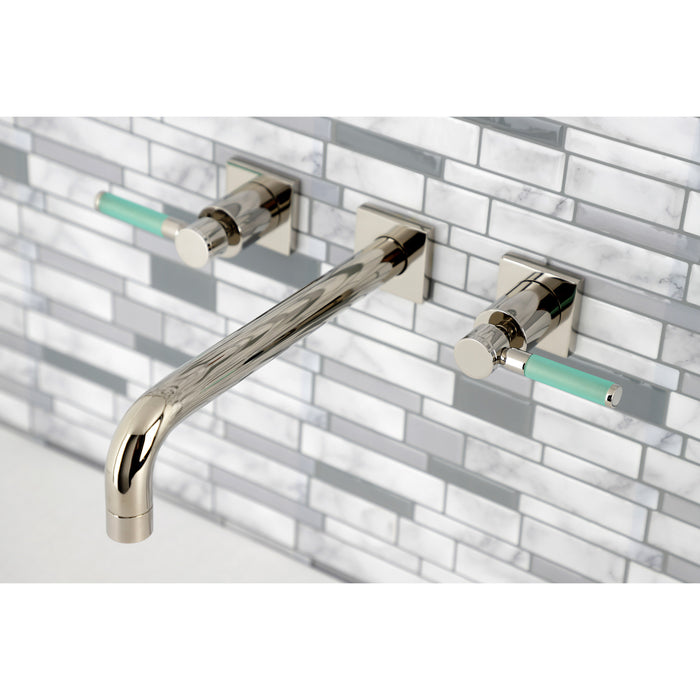 Kingston Sona KS6026DKL - Kaiser Two-Handle 3-Hole Wall Mount Roman Tub Faucet, Polished Nickel
