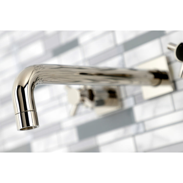 Kingston Sona KS6026DX - Concord Two-Handle 3-Hole Wall Mount Roman Tub Faucet, Polished Nickel