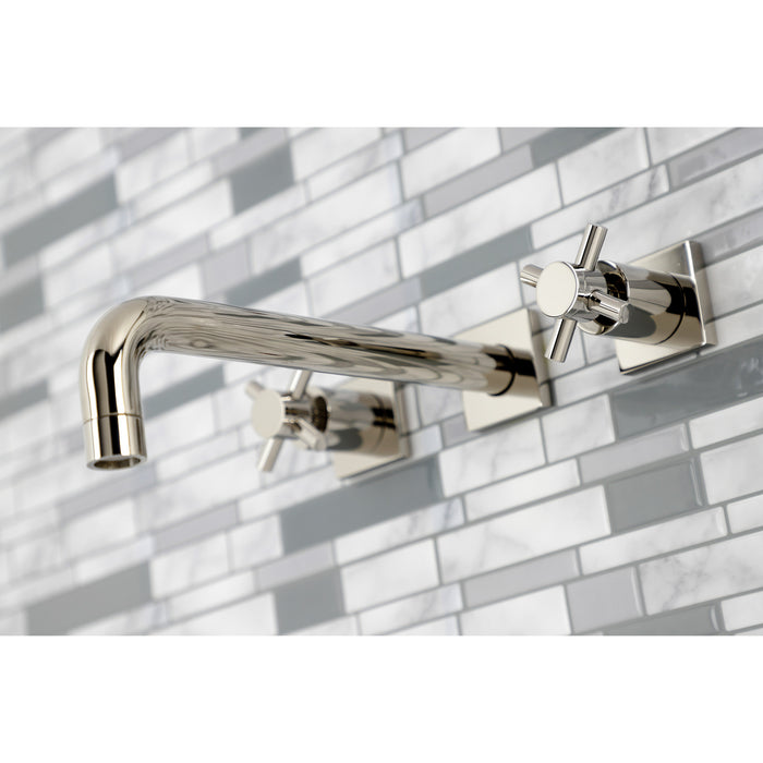 Kingston Sona KS6026DX - Concord Two-Handle 3-Hole Wall Mount Roman Tub Faucet, Polished Nickel
