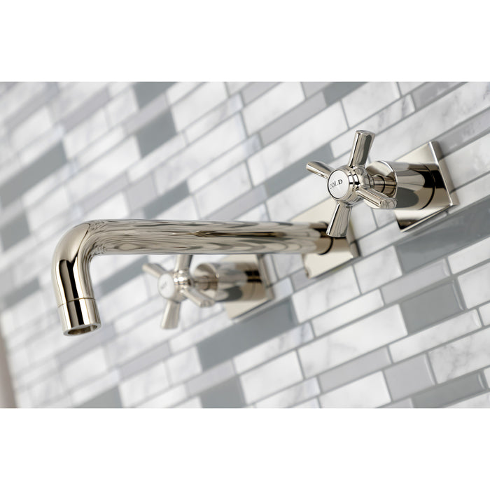 Millennium KS6026ZX Two-Handle 3-Hole Wall Mount Roman Tub Faucet, Polished Nickel