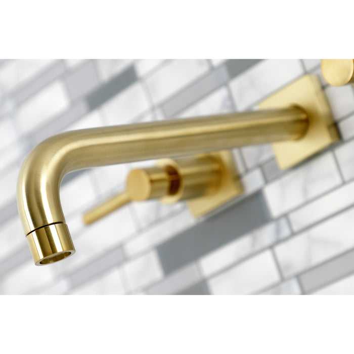 Concord KS6027DL Two-Handle 3-Hole Wall Mount Roman Tub Faucet, Brushed Brass