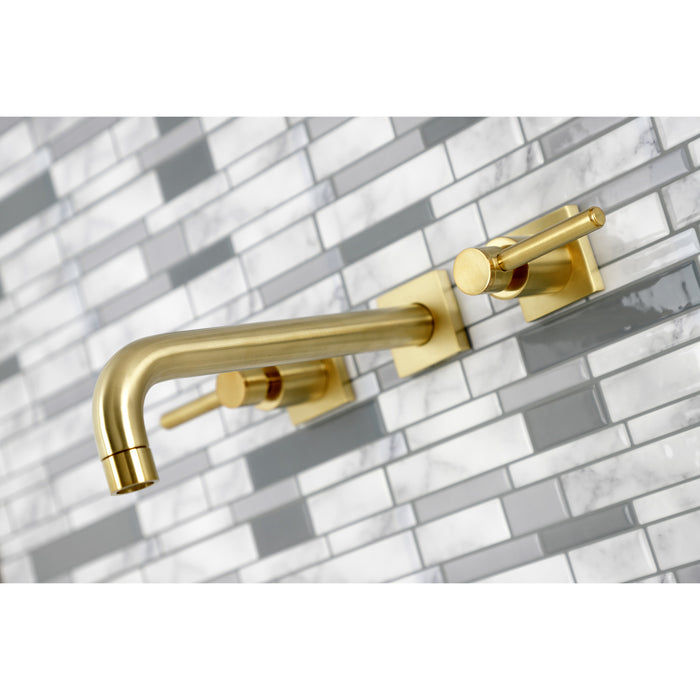 Kingston Sona KS6027DL - Concord Two-Handle 3-Hole Wall Mount Roman Tub Faucet, Brushed Brass