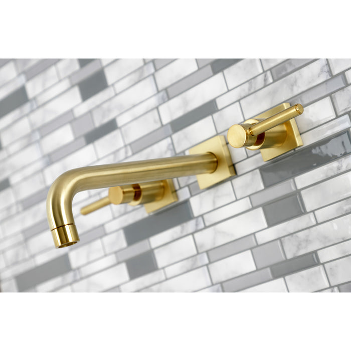 Concord KS6027DL Two-Handle 3-Hole Wall Mount Roman Tub Faucet, Brushed Brass