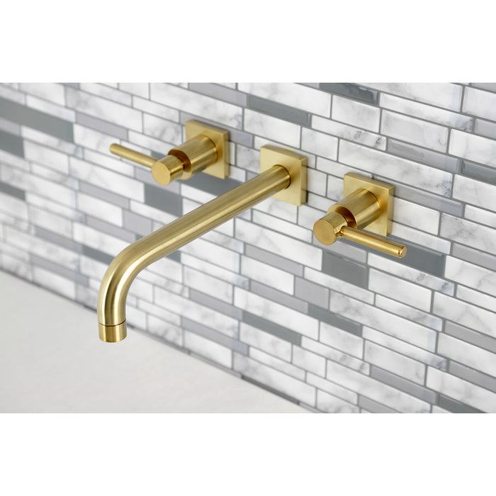 Kingston Sona KS6027DL - Concord Two-Handle 3-Hole Wall Mount Roman Tub Faucet, Brushed Brass