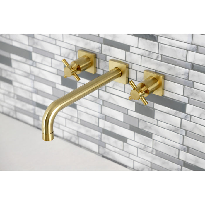 Concord KS6027DX Two-Handle 3-Hole Wall Mount Roman Tub Faucet, Brushed Brass
