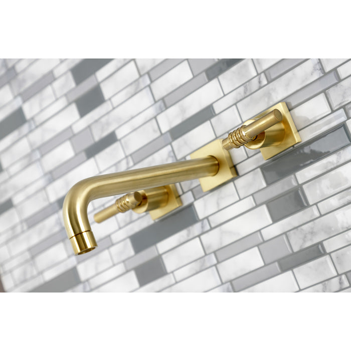 Milano KS6027ML Two-Handle 3-Hole Wall Mount Roman Tub Faucet, Brushed Brass