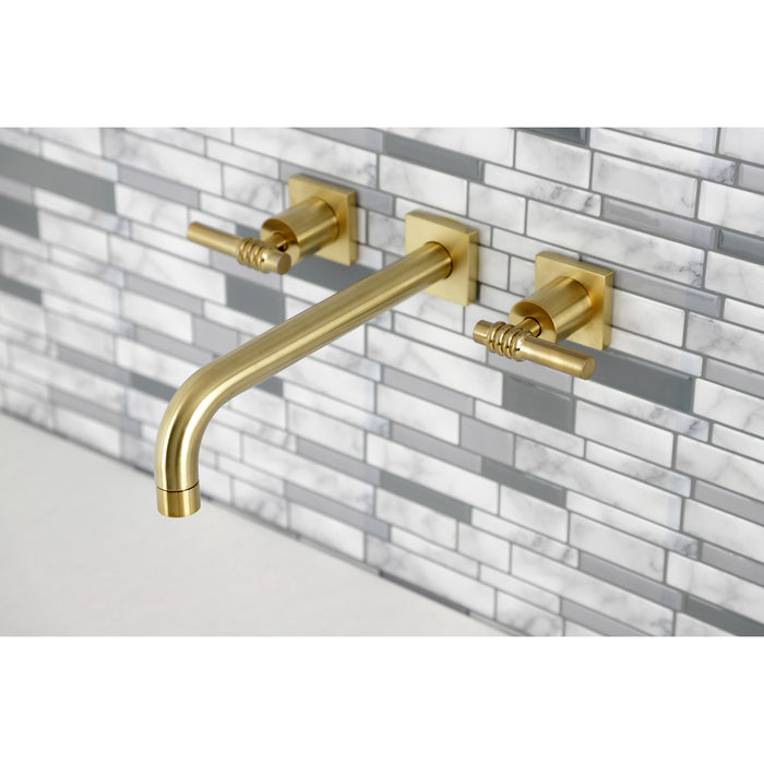 Milano KS6027ML Two-Handle 3-Hole Wall Mount Roman Tub Faucet, Brushed Brass