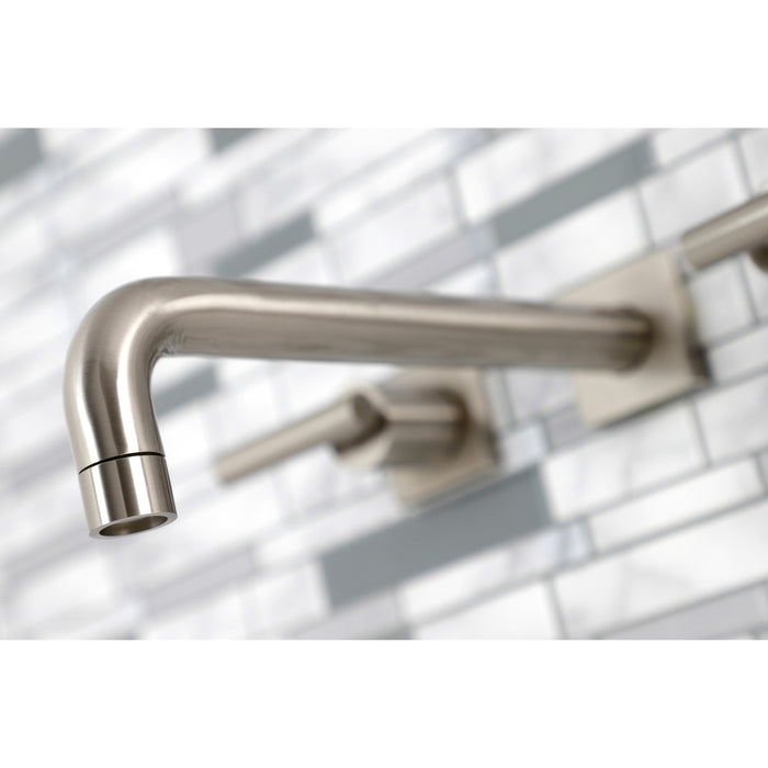 Manhattan KS6028CML Two-Handle 3-Hole Wall Mount Roman Tub Faucet, Brushed Nickel